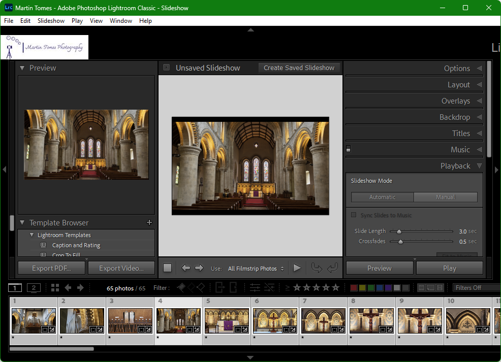 Lightroom Classic Slideshow Module